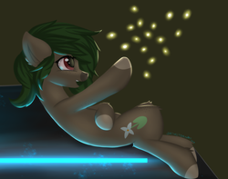 Size: 2919x2306 | Tagged: safe, artist:snowstormbat, oc, oc only, oc:ame, firefly (insect), pony, female, high res, reaching, simple background, solo