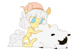 Size: 800x562 | Tagged: safe, artist:laceymod, oc, oc only, oc:cotton curl, earth pony, pony, sheep, female, mare, simple background, solo, transparent background