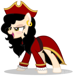 Size: 1222x1278 | Tagged: safe, artist:amgiwolf, oc, oc only, oc:amgi, earth pony, pony, beauty mark, clothes, ear piercing, earring, female, jewelry, mare, piercing, pirate outfit, simple background, solo, transparent background