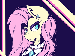Size: 4000x3000 | Tagged: safe, artist:chaosmauser, fluttershy, pegasus, pony, g4, 1980's, aesthetics, female, fluttergoth, persona 5, solo
