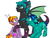 Size: 3200x2400 | Tagged: safe, artist:jolliapplegirl, oc, oc only, oc:illusive spark, crystal pony, dragonling, earth pony, hybrid, original species, pegasus, pony, dragon hybrid, female, high res, interspecies offspring, magical gay spawn, male, mare, next generation, offspring, panicking, parent:spike, parent:thorax, parents:thoraxspike, stallion