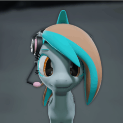 Size: 1080x1080 | Tagged: safe, artist:bluestream, earth pony, pony, 3d, animated, blender, female, gamer, gif, headphones, headset, mare, you spin me right round