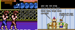 Size: 642x256 | Tagged: safe, artist:derek the metagamer, smolder, oc, oc:dirk wise, dragon, human, g4, aseprite, billy lee, comic, couch, double dragon, double dragon 2: wanderer of the dragons, jimmy lee, pixel art, smolder is not amused, soda, video game