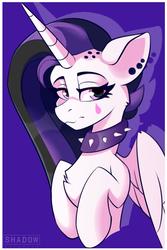 Size: 1000x1500 | Tagged: safe, artist:php97, princess celestia, alicorn, pony, between dark and dawn, g4, chest fluff, choker, emo, emolestia, female, horn, punklestia, solo, spiked choker, wings