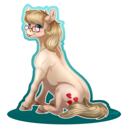 Size: 4000x4000 | Tagged: safe, artist:gaelledragons, oc, oc only, oc:vital sparkle, earth pony, pony, blushing, female, glasses, mare, solo, tongue out