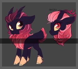 Size: 1280x1128 | Tagged: safe, artist:cloud-fly, oc, oc only, deer pony, original species, adoptable, antlers, female, filly, simple background, slit pupils, solo, watermark