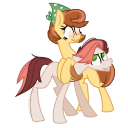 Size: 753x751 | Tagged: safe, artist:ipandacakes, oc, oc only, oc:dusty rose, oc:halehaven peach, pony, female, male, mare, parent:feather bangs, parent:swoon song, parents:feathersong, simple background, stallion, transparent background