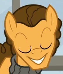 Size: 250x291 | Tagged: safe, screencap, cheese sandwich, earth pony, pony, g4, the last laugh, cropped, male, smiling, solo, stallion