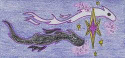 Size: 1407x651 | Tagged: safe, artist:nephilim rider, pony, stars, traditional art