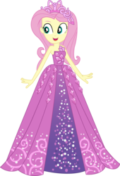Size: 6934x10183 | Tagged: safe, artist:marcorulezzz, fluttershy, costume conundrum, costume conundrum: rarity, equestria girls, g4, my little pony equestria girls: choose your own ending, bare shoulders, beautiful, clothes, dress, female, flutterbeautiful, gown, princess costume, princess fluttershy, simple background, sleeveless, solo, strapless, transparent background, vector