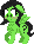 Size: 116x148 | Tagged: safe, alternate version, artist:enragement filly, oc, oc only, oc:filly anon, pegasus, pony, blushing, female, filly, looking down, one ear down, pixel art, solo