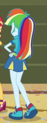 Size: 221x577 | Tagged: safe, screencap, rainbow dash, equestria girls, g4, my little pony equestria girls: friendship games, clothes, cropped, female, legs, miniskirt, shoes, skirt, sneakers, solo
