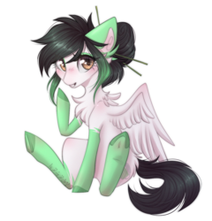 Size: 1212x1262 | Tagged: safe, artist:monogy, oc, oc only, oc:mintori, pegasus, pony, chest fluff, female, mare, simple background, sitting, solo, transparent background