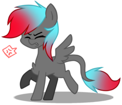 Size: 479x414 | Tagged: safe, artist:shyshella, oc, oc only, pegasus, pony, angry, digital art, eyes closed, gradient mane, simple background, solo, transparent background