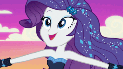 Size: 800x450 | Tagged: safe, screencap, rarity, do it for the ponygram!, equestria girls, g4, my little pony equestria girls: better together, the other side, animated, bare shoulders, blooper, bodysuit, clothes, drama queen, female, gif, moment killer, outtakes, reality ensues, sleeveless, spit take, strapless, the other side bloopers, unitard, water, wet, wet hair, wet hairity