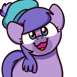 Size: 1000x1000 | Tagged: safe, artist:sugar morning, kelpie, pony, bramble (ducktales), community related, ducktales, ducktales 2017, female, hat, open mouth, smiling, solo, sugar morning's smiling ponies