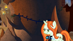 Size: 1920x1080 | Tagged: safe, screencap, crackle cosette, queen chrysalis, pony, unicorn, g4, the ending of the end, leak, camera, cave, disguise, disguised changeling
