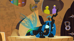 Size: 1920x1080 | Tagged: safe, screencap, queen chrysalis, changeling, pony, unicorn, g4, the ending of the end, leak, cave, female