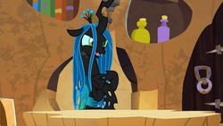 Size: 1920x1080 | Tagged: safe, screencap, queen chrysalis, changeling, pony, g4, the ending of the end, leak, cave, female