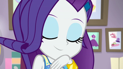 Size: 1920x1080 | Tagged: safe, screencap, rarity, do it for the ponygram!, equestria girls, g4, my little pony equestria girls: better together, close-up, eyes closed, eyeshadow, female, geode of shielding, magical geodes, makeup