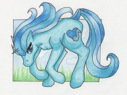 Size: 770x580 | Tagged: safe, artist:lilloate, pony, unicorn, solo, traditional art