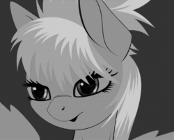 Size: 844x680 | Tagged: safe, artist:styroponyworks, cloudchaser, pony, g4, female, gif, non-animated gif, solo, wip
