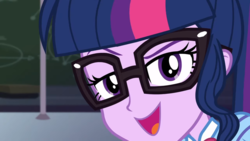 Size: 1280x720 | Tagged: safe, screencap, sci-twi, twilight sparkle, do it for the ponygram!, equestria girls, g4, my little pony equestria girls: better together, close-up, female, science, smuglight sparkle, solo