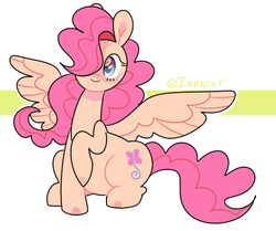 Size: 500x417 | Tagged: safe, artist:1racat, fluttershy, pinkie pie, pegasus, pony, g4, female, fusion, solo, tumblr