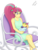Size: 1500x2000 | Tagged: safe, artist:drake-rex, sour sweet, oc, oc:citrus flare, equestria girls, g4, baby, clothes, commission, cute, dress, duo, female, freckles, long hair, momma sour sweet, mother, mother and daughter, offspring, parent:oc:sparks, parent:sour sweet, parents:canon x oc, parents:sourks, rocking chair, shoulder freckles, sourbetes, sourks