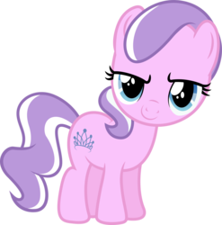 Size: 3178x3212 | Tagged: safe, artist:illumnious, edit, editor:slayerbvc, vector edit, diamond tiara, earth pony, pony, g4, accessory-less edit, female, filly, high res, looking at you, missing accessory, simple background, solo, transparent background, vector