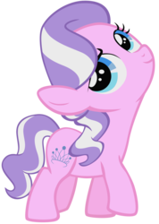 Size: 2904x4080 | Tagged: safe, artist:liggliluff, edit, editor:slayerbvc, vector edit, diamond tiara, earth pony, pony, g4, accessory-less edit, female, filly, missing accessory, simple background, solo, transparent background, vector