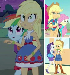Size: 656x707 | Tagged: safe, screencap, applejack, fluttershy, rainbow dash, rarity, equestria girls, equestria girls specials, g4, my little pony equestria girls: better together, my little pony equestria girls: forgotten friendship, my little pony equestria girls: rollercoaster of friendship, bare shoulders, clothes, female, geode of fauna, geode of shielding, geode of super strength, magical geodes, movie, protecting, sleeveless, strapless, swimsuit