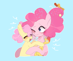 Size: 1500x1243 | Tagged: safe, artist:t-0-rtured, boneless, boneless 6, li'l cheese, pinkie pie, earth pony, pony, g4, the last problem, female, filly, mama pinkie, mare, mother and child, mother and daughter, older pinkie pie