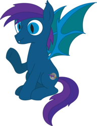 Size: 1681x2178 | Tagged: safe, artist:tikibat, derpibooru exclusive, oc, oc only, oc:stardust, oc:stardust(cosmiceclipse), bat pony, pony, bat pony oc, bat wings, cutie mark, ear fluff, fangs, flying, happy, male, membranous wings, simple background, sitting, slit pupils, solo, stallion, transparent background, wings