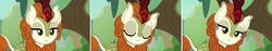 Size: 2916x544 | Tagged: safe, edit, edited screencap, editor:fluttershyisnot adoormat, screencap, autumn blaze, kirin, pony, g4, inverted mouth, meme, meme template