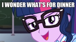 Size: 888x499 | Tagged: safe, edit, edited screencap, screencap, sci-twi, twilight sparkle, do it for the ponygram!, equestria girls, g4, my little pony equestria girls: better together, caption, cd-i, image macro, imgflip, king harkinian, meme, text, the legend of zelda, watermark, zelda: the wand of gamelon
