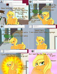 Size: 2002x2606 | Tagged: safe, artist:phoenixswift, oc, oc only, oc:citrus twist, oc:fuselight, pegasus, pony, ask fuselight, ask, female, fourth wall, high res, lidded eyes, male, mare, stallion, tumblr