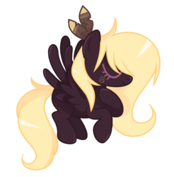 Size: 1105x1125 | Tagged: safe, artist:dreamybae, artist:shyshella, oc, oc only, oc:feariel, pegasus, pony, base used, digital art, eyes closed, feather, female, flying, mare, show accurate, simple background, solo, transparent background