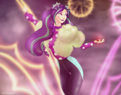 Size: 2265x1765 | Tagged: safe, artist:mirtalimeburst, aria blaze, human, equestria girls, find the magic, g4, my little pony equestria girls: better together, clothes, female, gem, greenbutt pants, human coloration, humanized, pants, siren gem, smiling, solo