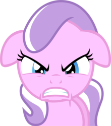 Size: 3025x3438 | Tagged: safe, artist:firestorm-can, edit, editor:slayerbvc, vector edit, diamond tiara, earth pony, pony, g4, accessory-less edit, angry, ears back, female, filly, gritted teeth, high res, looking at you, missing accessory, simple background, solo, transparent background, vector