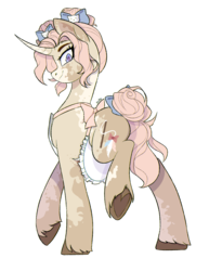 Size: 1404x1816 | Tagged: safe, artist:darlyjay, oc, oc only, oc:cat scratch, pony, unicorn, apron, clothes, female, mare, simple background, solo, transparent background