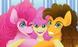 Size: 1280x768 | Tagged: safe, artist:phoeberia, cheese sandwich, li'l cheese, pinkie pie, pony, g4, the last problem, family, female, male, ship:cheesepie, shipping, straight