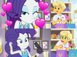 Size: 2908x2160 | Tagged: safe, artist:3d4d, edit, edited screencap, screencap, ragamuffin (g4), rarity, do it for the ponygram!, equestria girls, equestria girls specials, g4, my little pony equestria girls: better together, my little pony equestria girls: spring breakdown, eyes closed, female, geode of shielding, high res, lidded eyes, magical geodes, male, one eye closed, rarimuffin, shipping, straight, wink