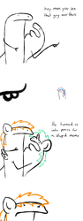 Size: 700x1862 | Tagged: safe, artist:machstyle, oc, pony, comic, florkofcows, funny, hey man see that guy over there, meme, meta, relatable, sock puppet