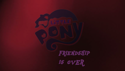 Size: 1844x1048 | Tagged: safe, artist:chedx, pony, 2019, end of g4, end of ponies, implied grogar, logo, series finale, the end, the ride ends