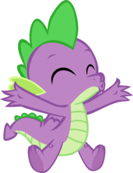 Size: 2447x3194 | Tagged: safe, artist:memnoch, spike, dragon, g4, eyes closed, high res, male, simple background, solo, tail, transparent background, underfoot, vector, winged spike, wings