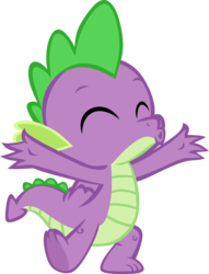 Size: 2447x3202 | Tagged: safe, alternate version, artist:memnoch, spike, dragon, g4, sweet and smoky, claws, eyes closed, high res, male, simple background, solo, tail, transparent background, underfoot, vector, winged spike, wings