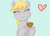 Size: 700x500 | Tagged: safe, artist:jitterbugjive, derpy hooves, pony, lovestruck derpy, g4, female, food, heart, muffin, solo