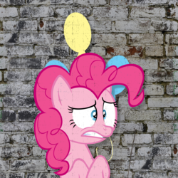 Size: 4096x4096 | Tagged: safe, artist:flutterspon, pinkie pie, earth pony, pony, g4, absurd resolution, cutie mark, female, solo, wall