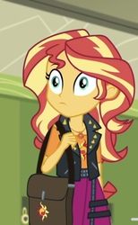 Size: 511x827 | Tagged: safe, screencap, sunset shimmer, equestria girls, g4, my little pony equestria girls: choose your own ending, sock it to me, female, geode of empathy, magical geodes, solo, thousand yard stare